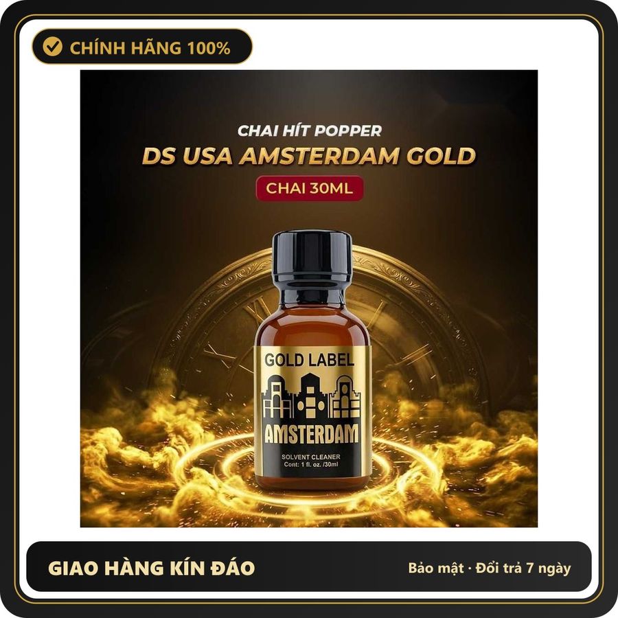 Tinh Dầu Hít Thư Giãn Dành Cho Người Lớn Popper DS USA Amsterdam Gold Label - Chai 30ml - Snapshop Chính Hãng