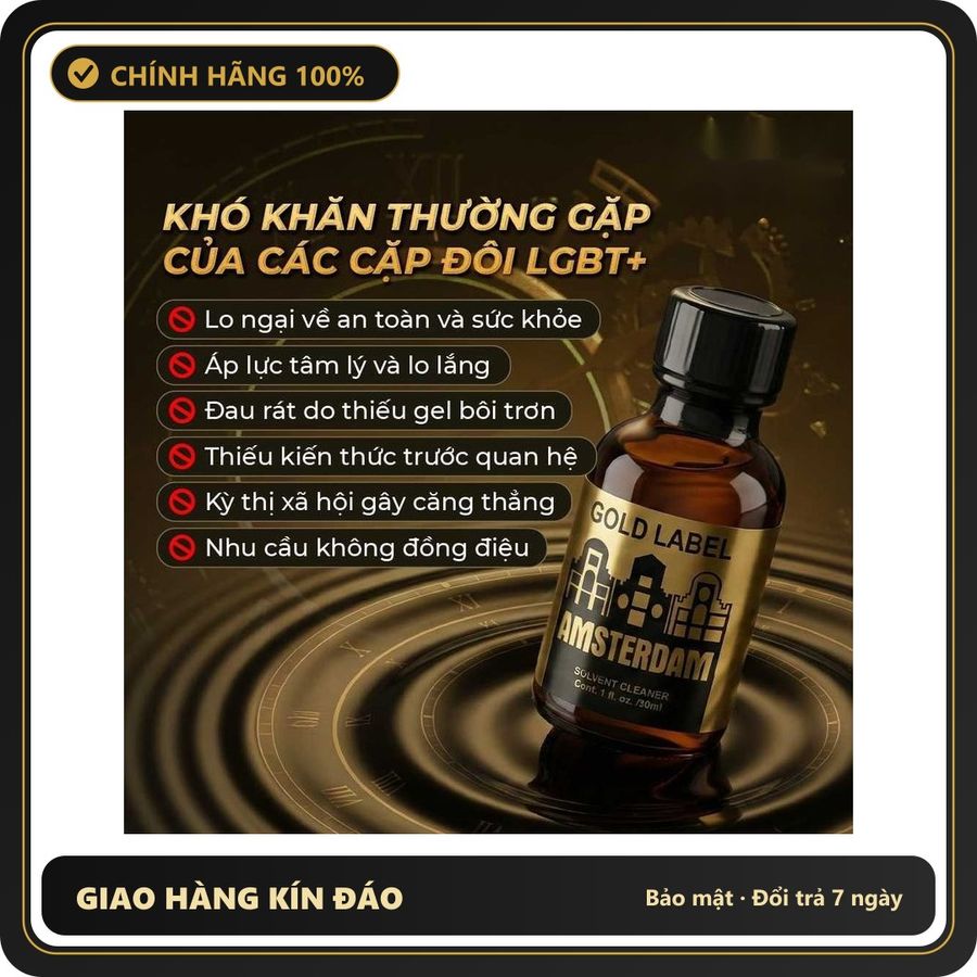 Nước Hoa Hít Tạo Hưng Phấn Cho Hai Người Popper DS USA Amsterdam Gold Label - Chai 30ml - Snapshop Chính Hãng