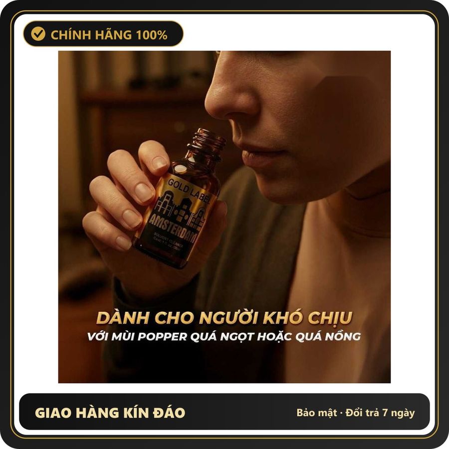 Nước Hoa Hít Nhập Khẩu Tăng Độ Nhạy Cảm Popper DS USA Amsterdam Gold Label - Chai 30ml - Snapshop Chính Hãng