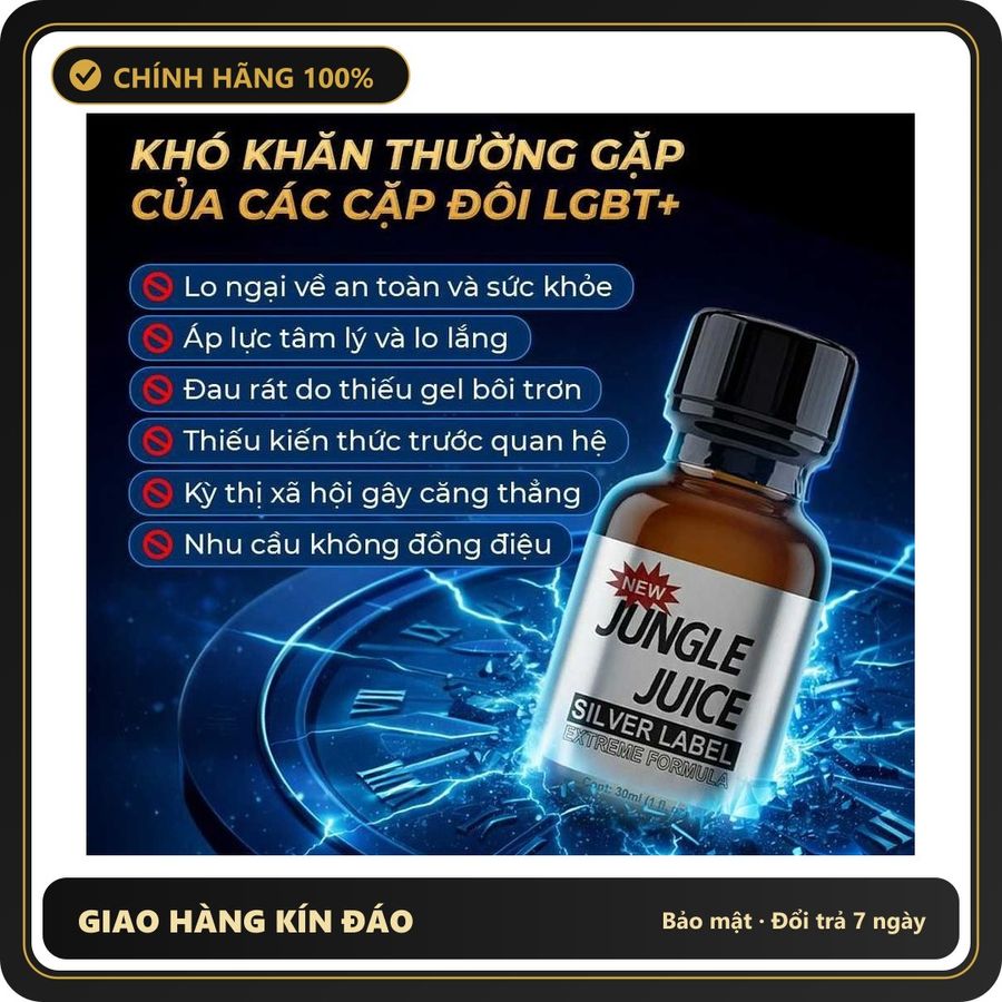 Nước Hoa Hít Tạo Hưng Phấn Cho Hai Người Popper DS USA Jungle Juice Silver Label - Chai 30ml - Snapshop Chính Hãng