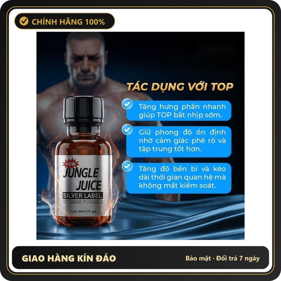 Popper Loại Mạnh Cho Người Đã Quen Dùng Popper DS USA Jungle Juice Silver Label - Chai 30ml - Snapshop Chính Hãng
