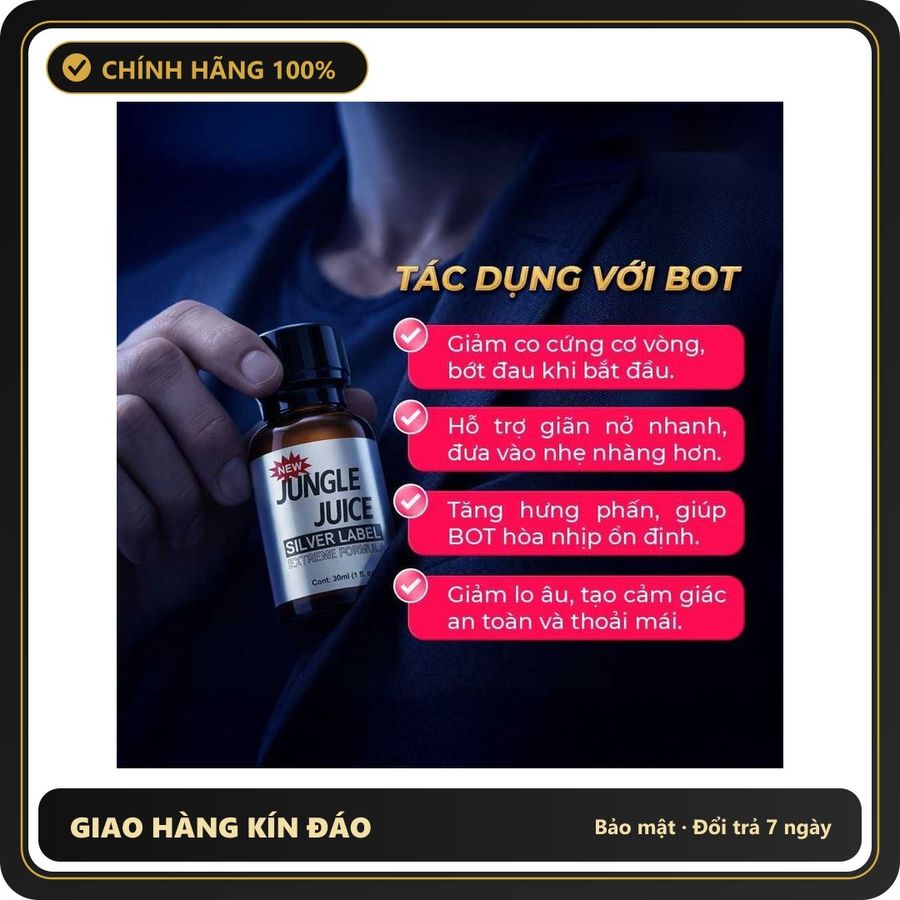 Tinh Dầu Hít Cao Cấp Giúp Cuộc Vui Trọn Vẹn Popper DS USA Jungle Juice Silver Label - Chai 30ml - Snapshop Chính Hãng