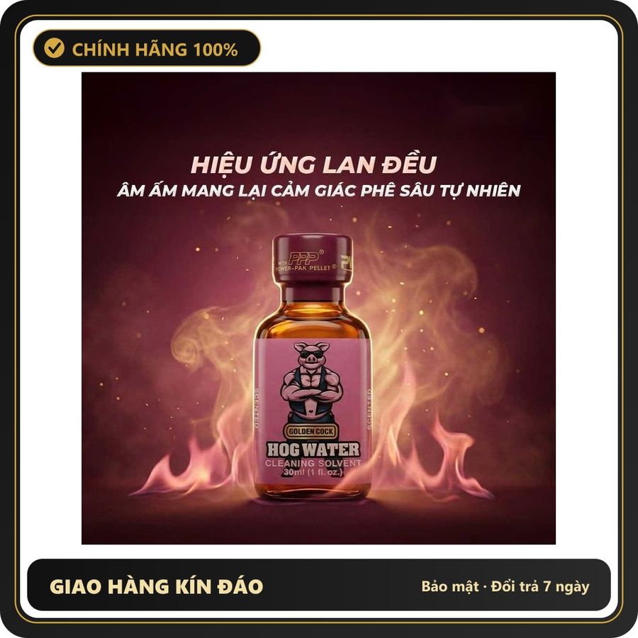 Tinh Dầu Hít Cao Cấp Giúp Cuộc Vui Trọn Vẹn Popper DS USA Golden Cock Hog Water - Chai 30ml - Snapshop Chính Hãng