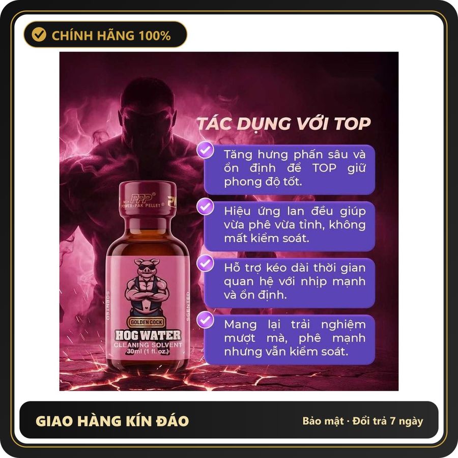 Popper Chính Hãng Tăng Cảm Xúc Cho Cuộc Yêu Popper DS USA Golden Cock Hog Water - Chai 30ml Hàng Chuẩn - Snapshop Chính Hãng