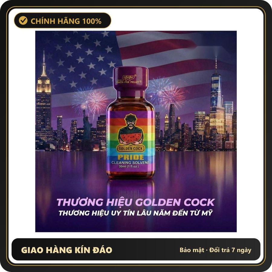 Popper Nhập Khẩu Giúp Thả Lỏng Và Dễ Chịu Popper DS USA Golden Cock Pride - Chai 30ml - Snapshop Chính Hãng