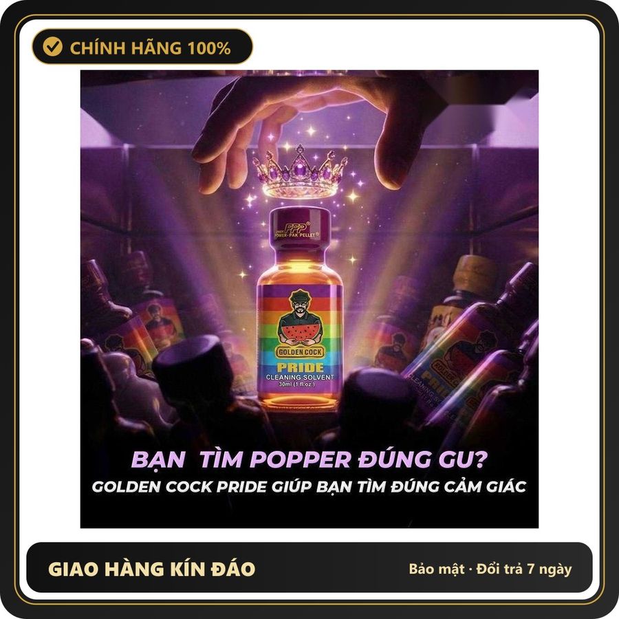 Tinh Dầu Hít Cao Cấp Giúp Cuộc Vui Trọn Vẹn Popper DS USA Golden Cock Pride - Chai 30ml - Snapshop Chính Hãng