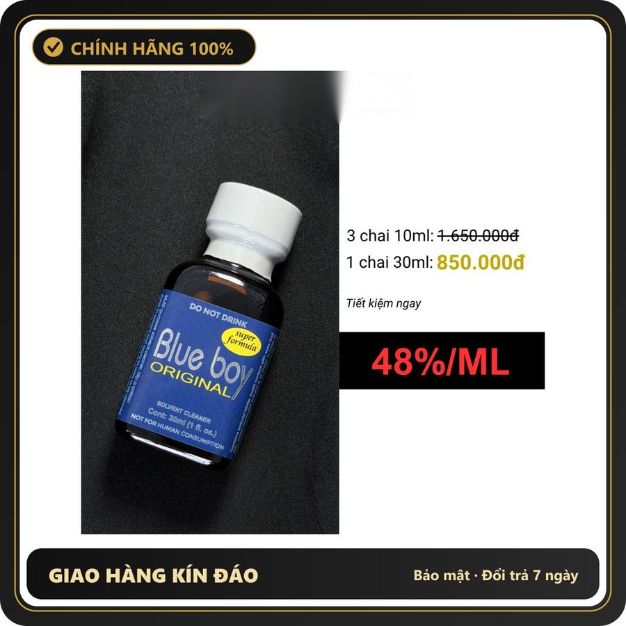 Tinh Dầu Hít Thư Giãn Dành Cho Người Lớn Popper Blue Boy 30ml - Snapshop Chính Hãng