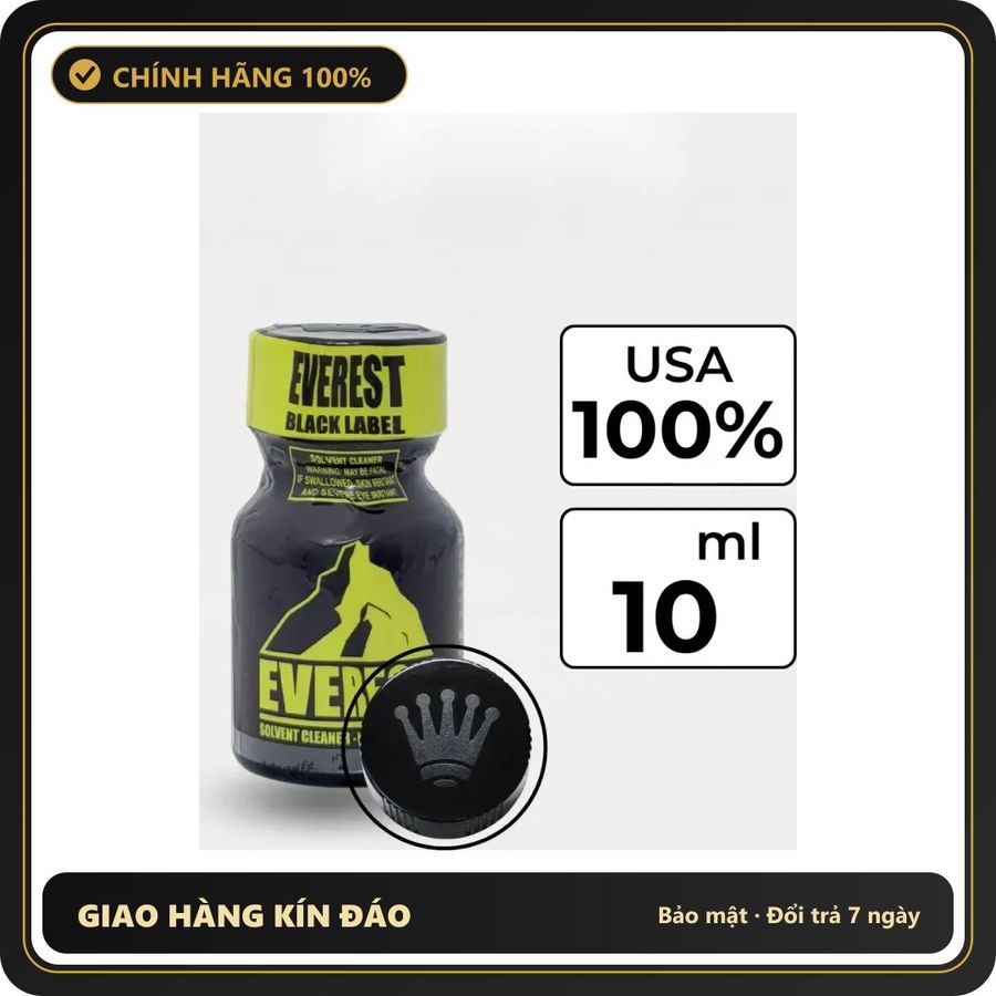 Popper Chính Hãng Tăng Cảm Xúc Cho Cuộc Yêu Popper Everest Black 10ml - Snapshop Chính Hãng