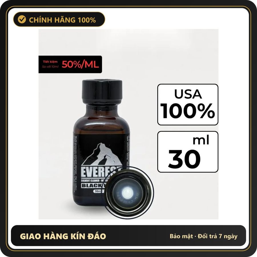 Popper Chính Hãng Tăng Cảm Xúc Cho Cuộc Yêu Popper Everest Black 30ml - Snapshop Chính Hãng