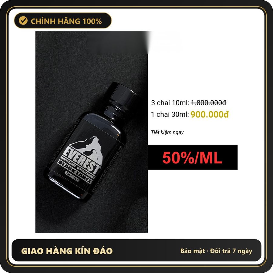 Tinh Dầu Hít Thư Giãn Dành Cho Người Lớn Popper Everest Black 30ml - Snapshop Chính Hãng