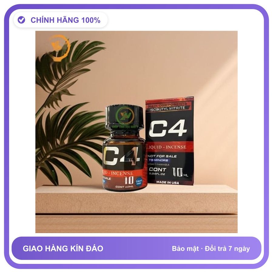 Chai hít Popper C4 đỏ tăng kích thích khoái cảm 10ml Chai 10ml Chính Hãng An Toàn Tiện Lợi Giao Nhanh Toàn Quốc