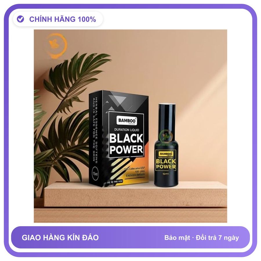 Chai xịt chống xuất tinh sớm Bamboo Delay Black Power US Chính Hãng An Toàn Tiện Lợi Giao Nhanh Toàn Quốc