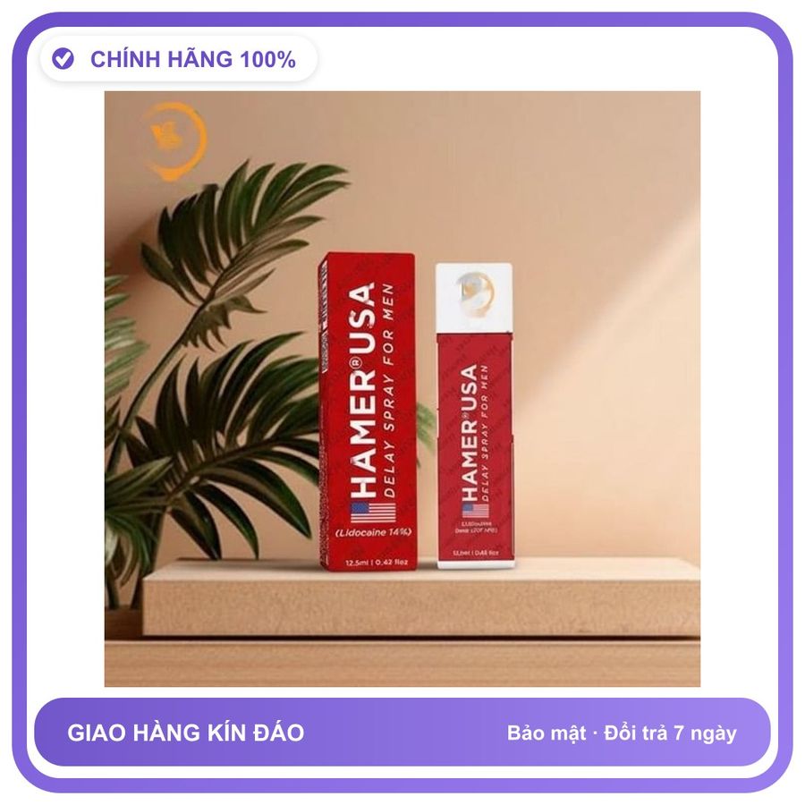 Chai xịt HAMER USA chống xuất tinh sớm hộp 1 chai 12,5ml Chính Hãng An Toàn Tiện Lợi Giao Nhanh Toàn Quốc