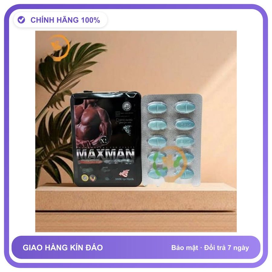 Viên uống hỗ trợ tăng cường sinh lý nam giới tăng cường sinh lý nam MAXMAN 3800mg dạng viên Chính Hãng An Toàn Tiện Lợi Giao Nhanh Toàn Quốc