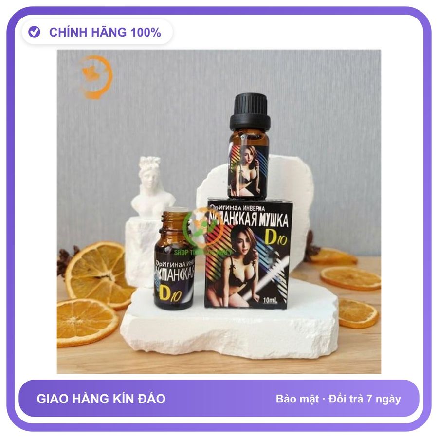 Nước hỗ trợ tăng kích thích tình cảm D10 loại nước cực mạnh của Nga hàng Chai 10ml Dành Cho Nữ Chính Hãng An Toàn Tiện Lợi Giao Nhanh Toàn Quốc