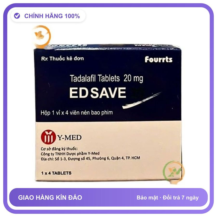 Viên uống hỗ trợ tăng cường sinh lý nam giới Edsave 20 Vỉ 4 Viên - Sung Mãn Bền Bỉ Kéo Dài Bản Tiêu Chuẩn