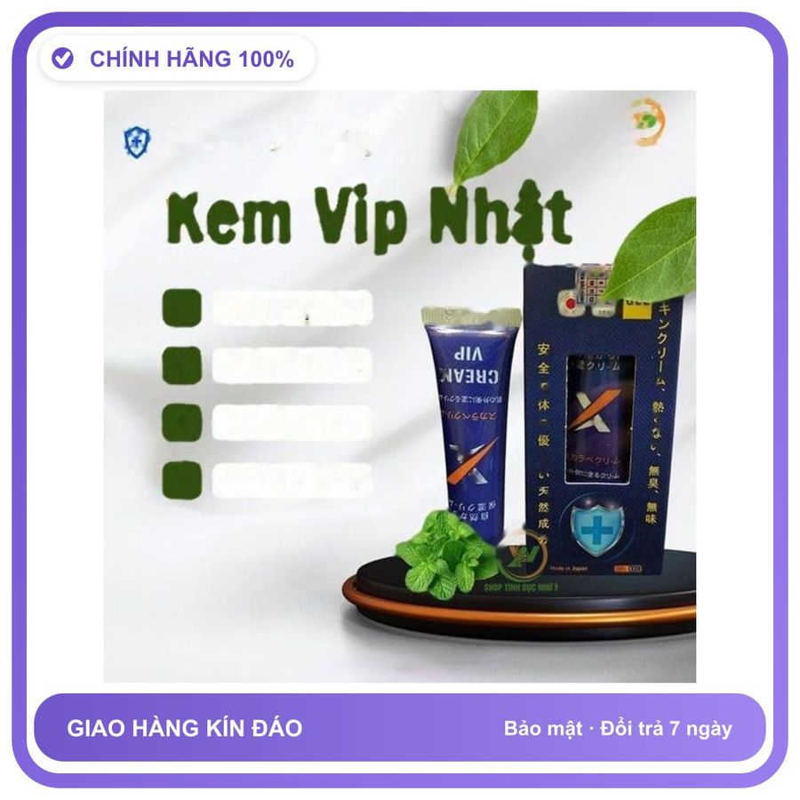 Viên uống hỗ trợ tăng cường sinh lý nam giới Kem Vip Nhật X Cream Vip Nhật Bản tuýp 20g tăng 30p Hàng Nhập Khẩu