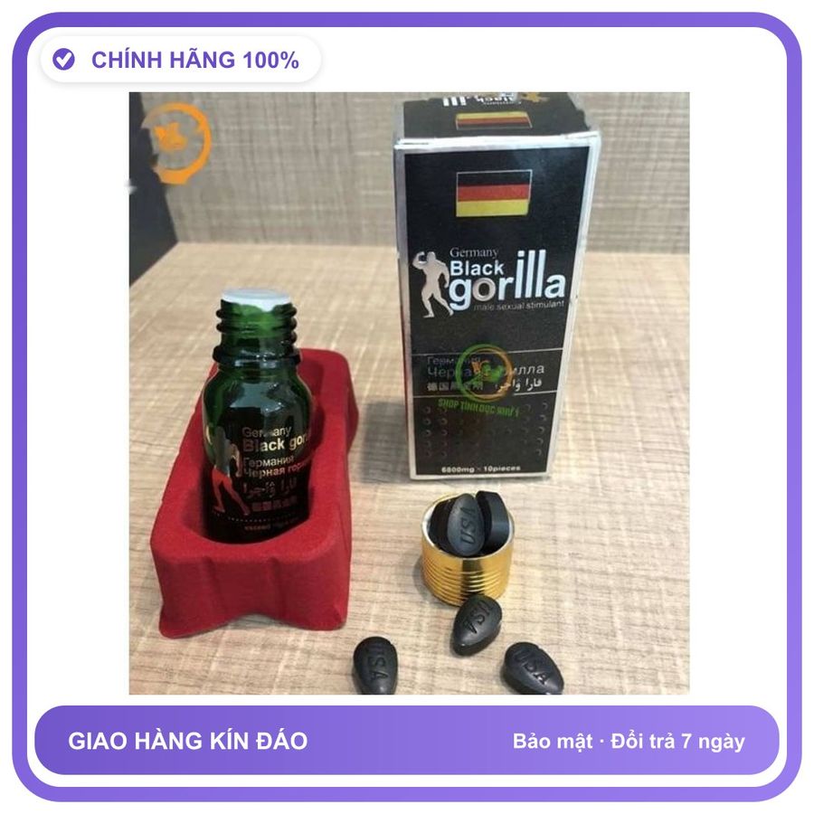 Viên uống hỗ trợ tăng cường sinh lý nam giới Black Gorilla dạng viên Hộp 10 Viên Chính Hãng An Toàn Tiện Lợi Giao Nhanh Toàn Quốc Hàng Nhập Khẩu