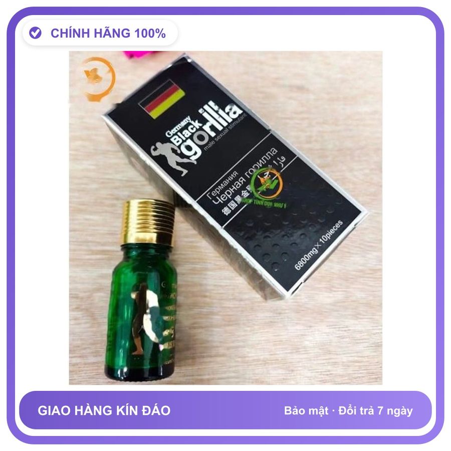 Viên uống hỗ trợ tăng cường sinh lý nam giới Black Gorilla dạng viên Hộp 10 Viên Chính Hãng An Toàn Tiện Lợi Giao Nhanh Toàn Quốc Bản Tiêu Chuẩn