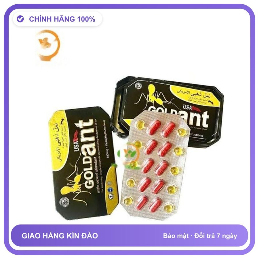 Viên uống hỗ trợ tăng cường sinh lý nam giới GOLD Ant USA dạng viên Hộp 20 Viên Chính Hãng An Toàn Tiện Lợi Giao Nhanh Toàn Quốc Mẫu Mới