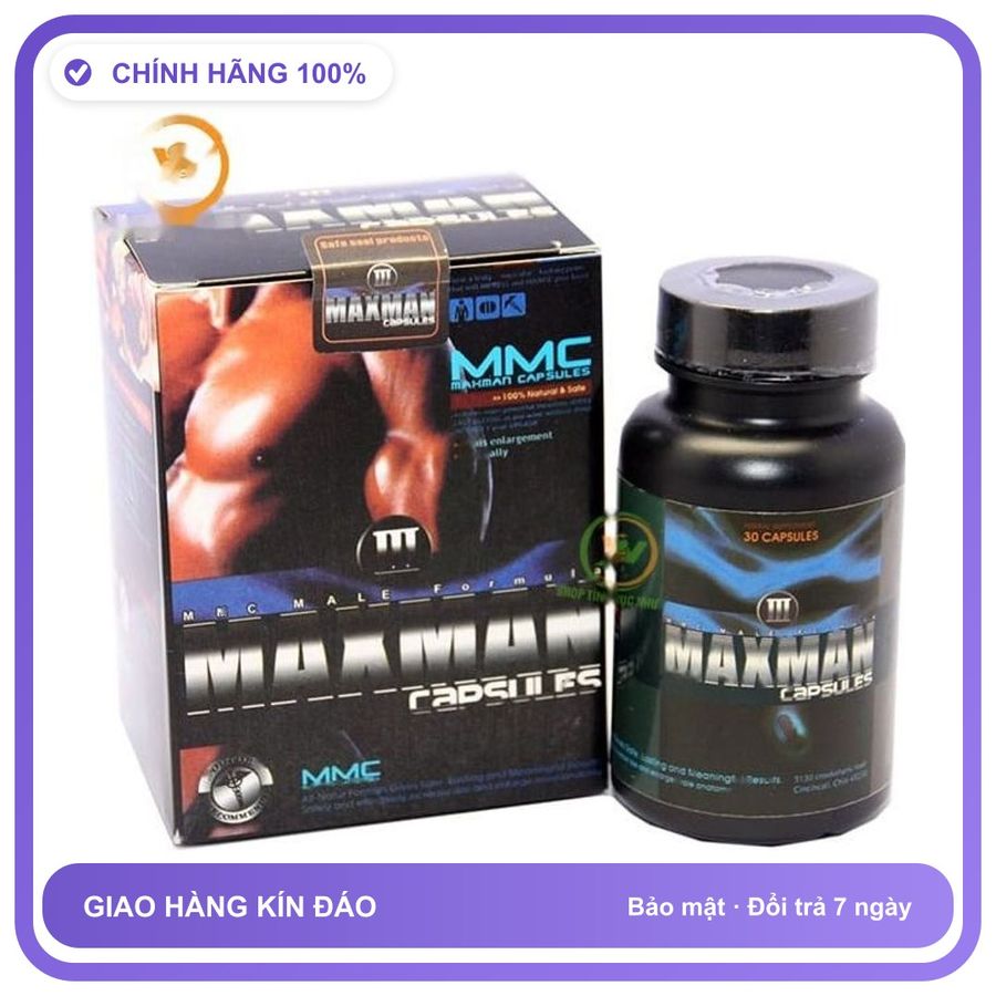 Viên uống hỗ trợ tăng cường sinh lý nam giới Maxman II Capsules 60 viên Hộp 60 Viên Chính Hãng An Toàn Tiện Lợi Giao Nhanh Toàn Quốc Mẫu Mới