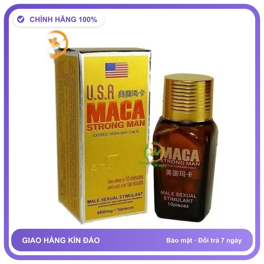 Sản phẩm hỗ trợ tăng sinh lý dạng viên Maca Strong Man Dành Cho Nam - Tăng Ham Muốn Thăng Hoa Bản Tiêu Chuẩn