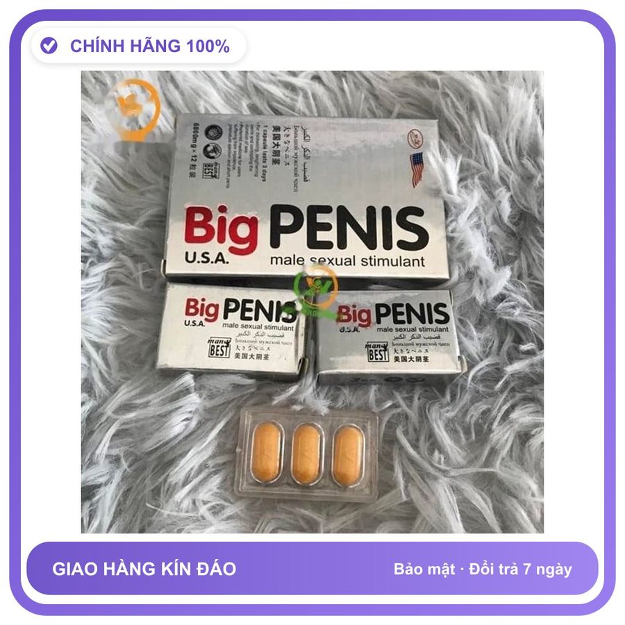 Sản phẩm hỗ trợ tăng sinh lý dạng viên Big Penis hộp 12 viên Hộp 12 Viên Dành Cho Nam Chính Hãng An Toàn Tiện Lợi Giao Nhanh Toàn Quốc Mẫu Mới