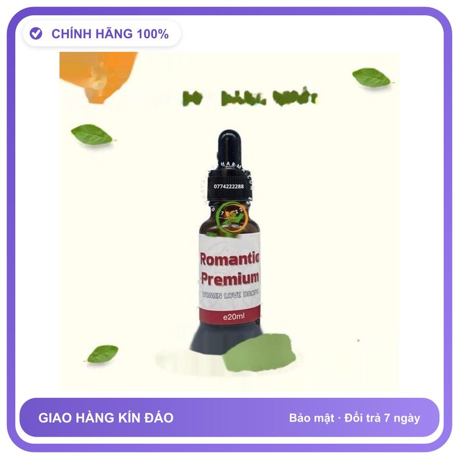 Sản phẩm hỗ trợ tăng sinh lý dạng nước Romantic Premium 20ml Dành Cho Nữ - Tăng Ham Muốn Thăng Hoa Hàng Nhập Khẩu