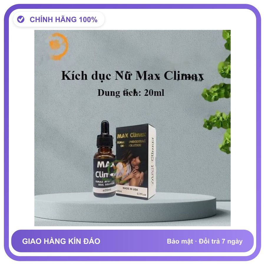 Sản phẩm hỗ trợ tăng sinh lý Max Climax dạng nước 20ml Dành Cho Nữ - Tăng Ham Muốn Thăng Hoa Hàng Nhập Khẩu