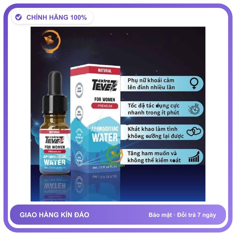 Sản phẩm hỗ trợ tăng sinh lý Extra Tevez dạng nước cực mạnh 5ml Dành Cho Nữ - Tăng Ham Muốn Thăng Hoa Cao Cấp