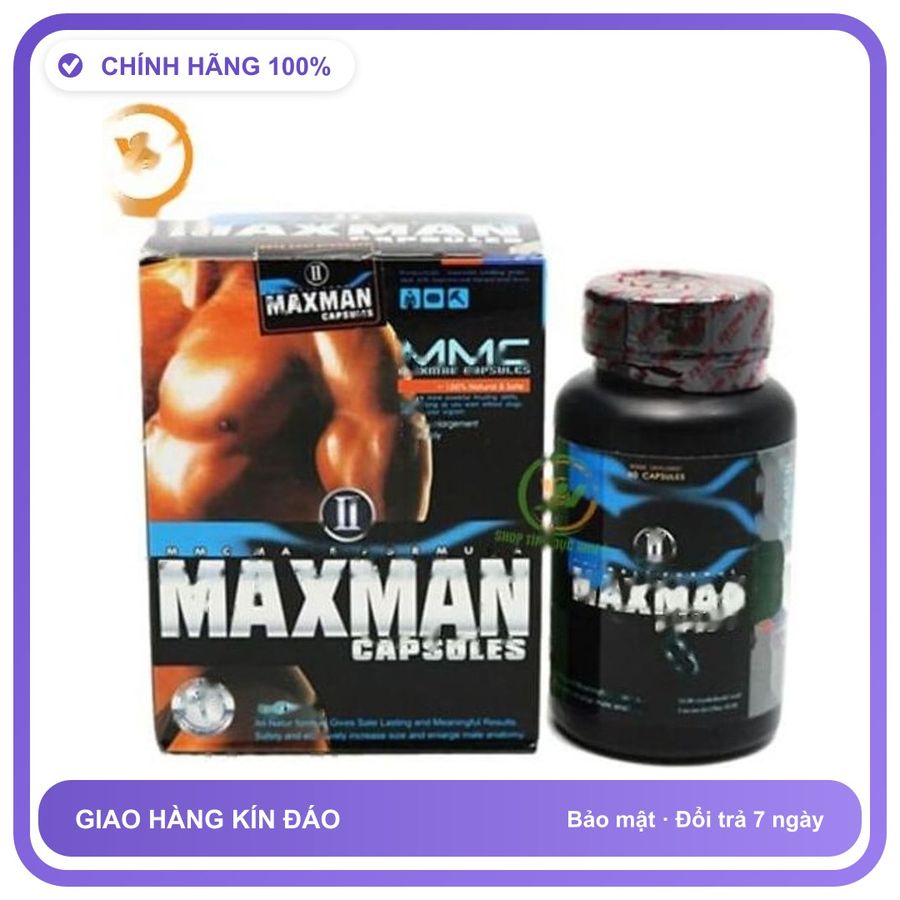 Viên uống hỗ trợ tăng cường sinh lý nam giới Maxman II Capsules 60 viên Hộp 60 Viên Chính Hãng An Toàn Tiện Lợi Giao Nhanh Toàn Quốc Hàng Nhập Khẩu
