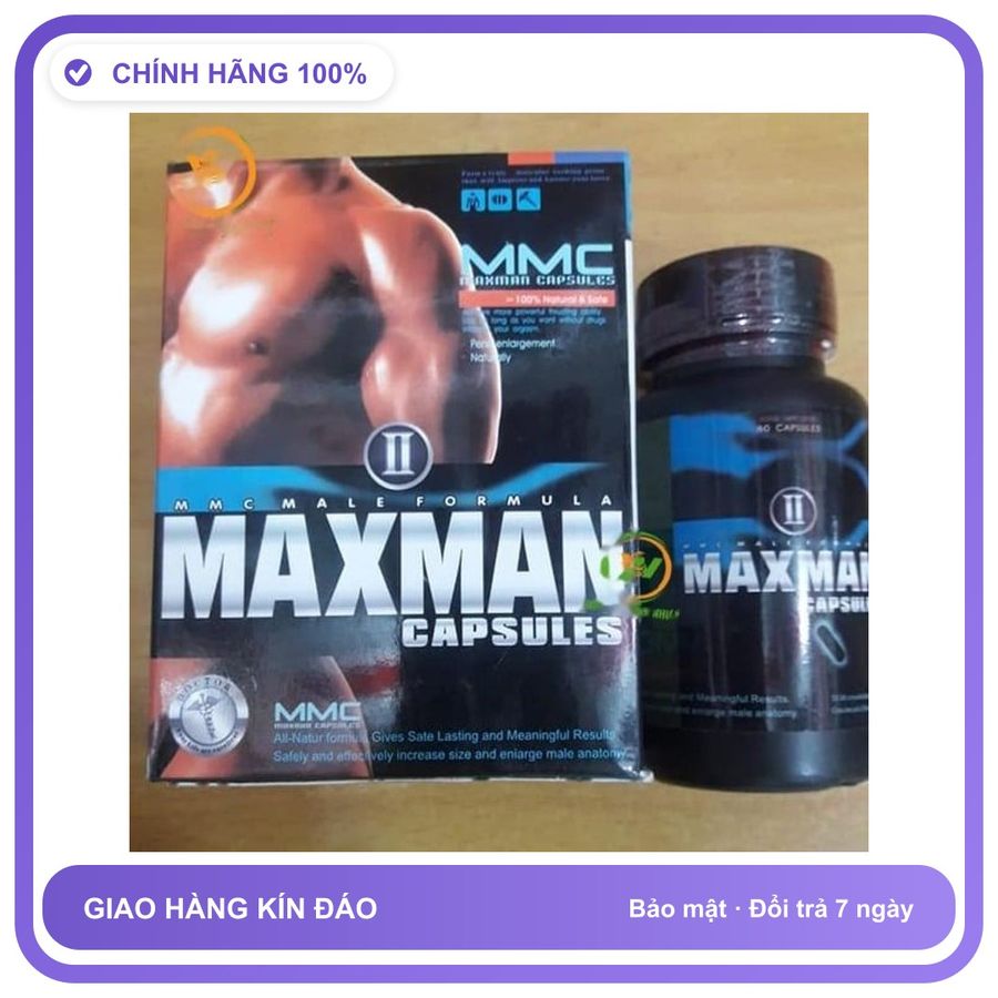 Viên uống hỗ trợ tăng cường sinh lý nam giới Maxman II Capsules 60 viên Hộp 60 Viên Chính Hãng An Toàn Tiện Lợi Giao Nhanh Toàn Quốc Bản Tiêu Chuẩn