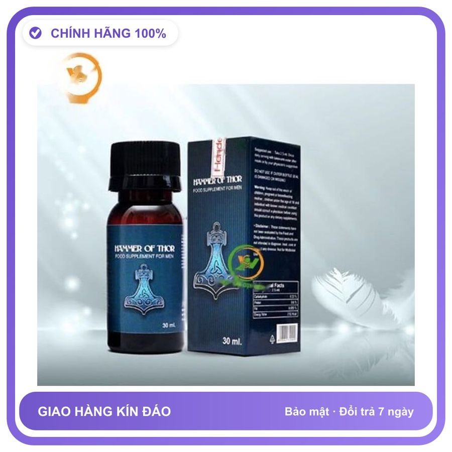 Sản phẩm hỗ trợ tăng sinh lý Hammer Of Thor dạng nước Nga Dành Cho Nam - Tăng Ham Muốn Thăng Hoa Bản Tiêu Chuẩn