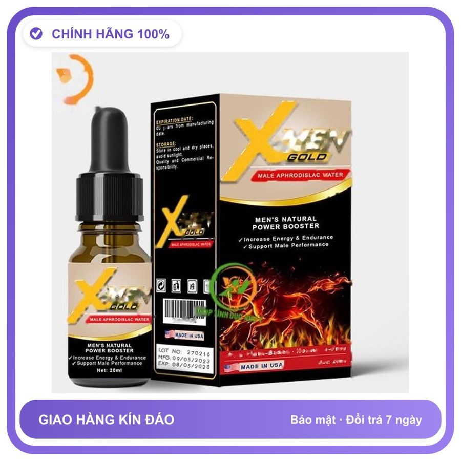 Sản phẩm hỗ trợ tăng sinh lý dạng nước cực mạnh X-men Gold Dành Cho Nam - Tăng Ham Muốn Thăng Hoa Hàng Nhập Khẩu