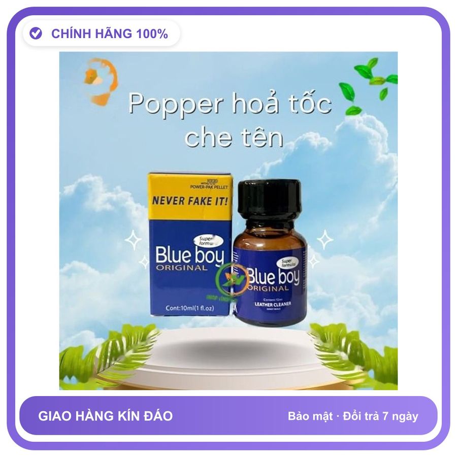 Sản phẩm hỗ trợ tăng sinh lý Chai sản phẩm hít Popper Blue Boy 10ml tăng khoái cảm Chai 10ml Chính Hãng An Toàn Tiện Lợi Giao Nhanh Toàn Quốc Loại Tốt