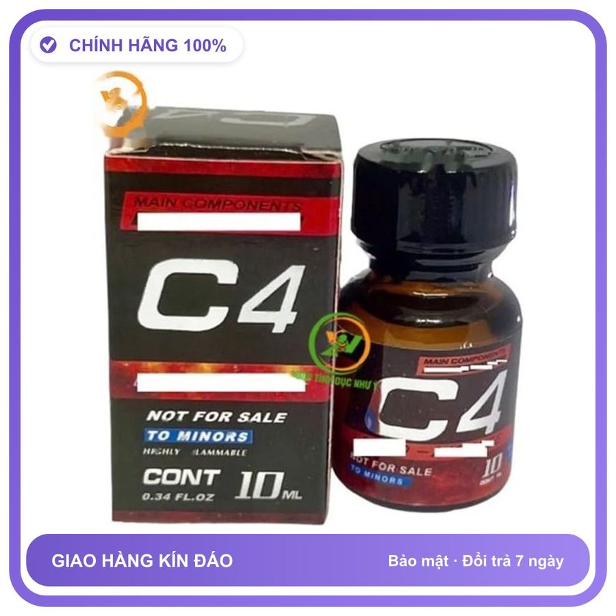 Sản phẩm hỗ trợ tăng sinh lý Chai sản phẩm hít Popper C4 đỏ tăng kích thích khoái cảm 10ml Chai 10ml Hàng Nhập Khẩu