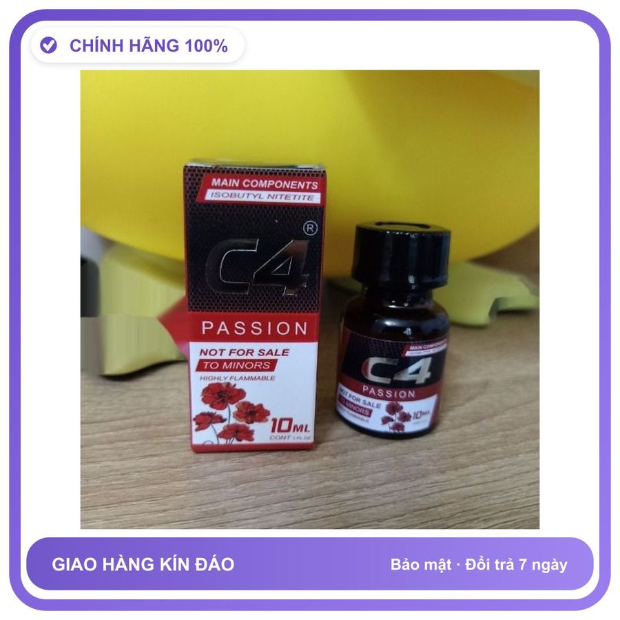 Sản phẩm hỗ trợ tăng sinh lý Chai sản phẩm hít Popper C4 đỏ tăng kích thích khoái cảm 10ml Chai 10ml Mẫu Mới