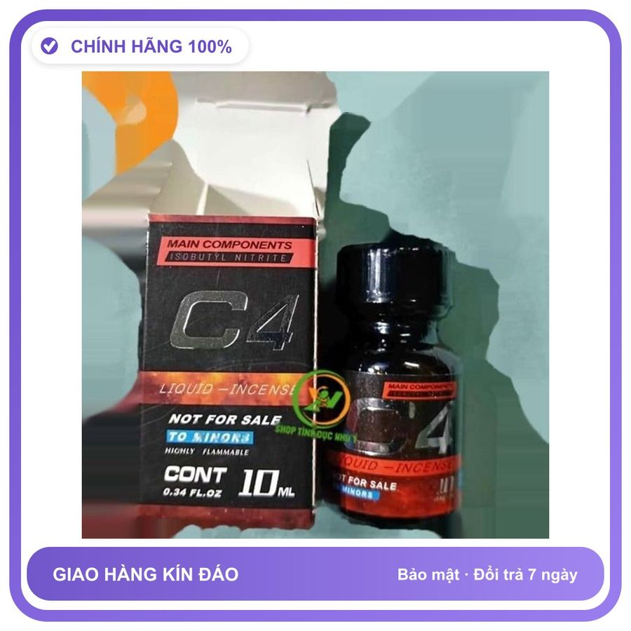 Sản phẩm hỗ trợ tăng sinh lý Chai sản phẩm hít Popper C4 đỏ tăng kích thích khoái cảm 10ml Chai 10ml Bản Tiêu Chuẩn