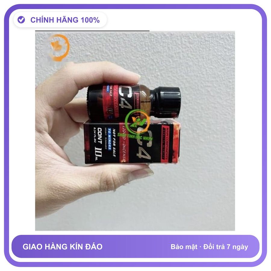 Sản phẩm hỗ trợ tăng sinh lý Chai sản phẩm hít Popper C4 đỏ tăng kích thích khoái cảm 10ml Chai 10ml Cao Cấp