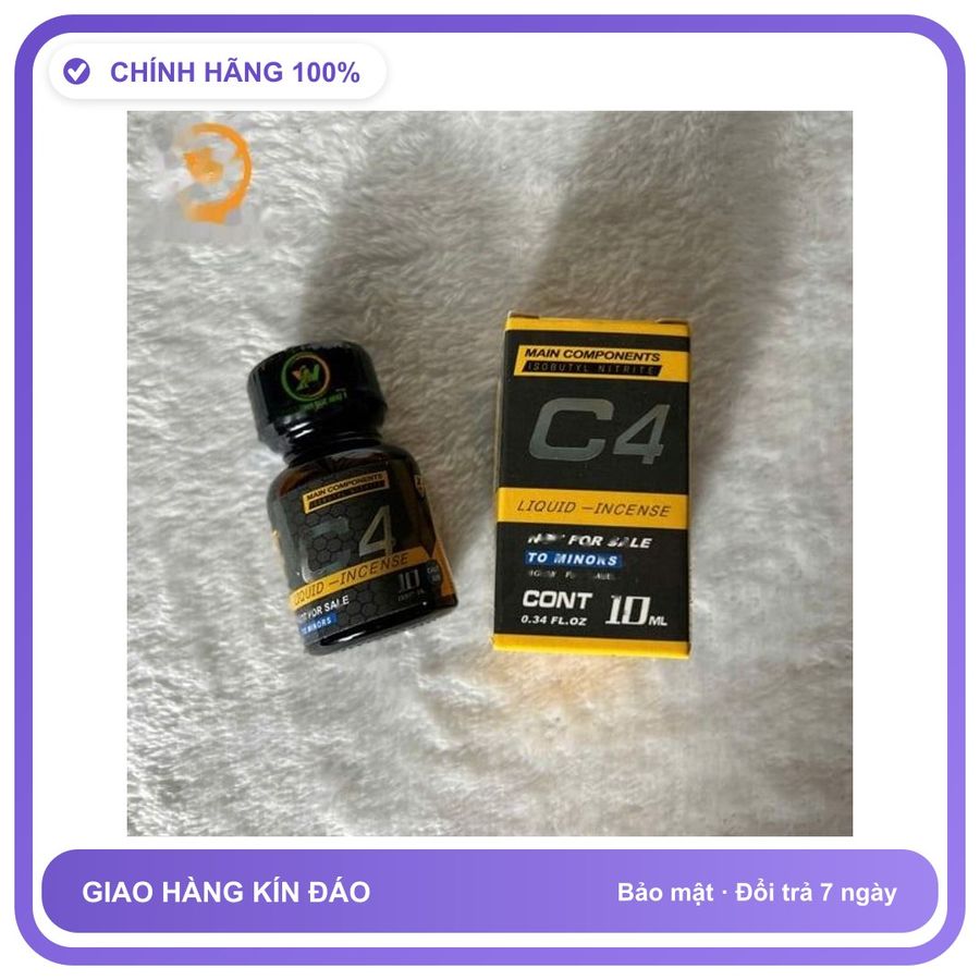 Sản phẩm hỗ trợ tăng sinh lý Chai sản phẩm hít Popper C4 vàng tăng kích thích khoái cảm 10ml Chính Hãng An Toàn Tiện Lợi Giao Nhanh Toàn Quốc Cao Cấp