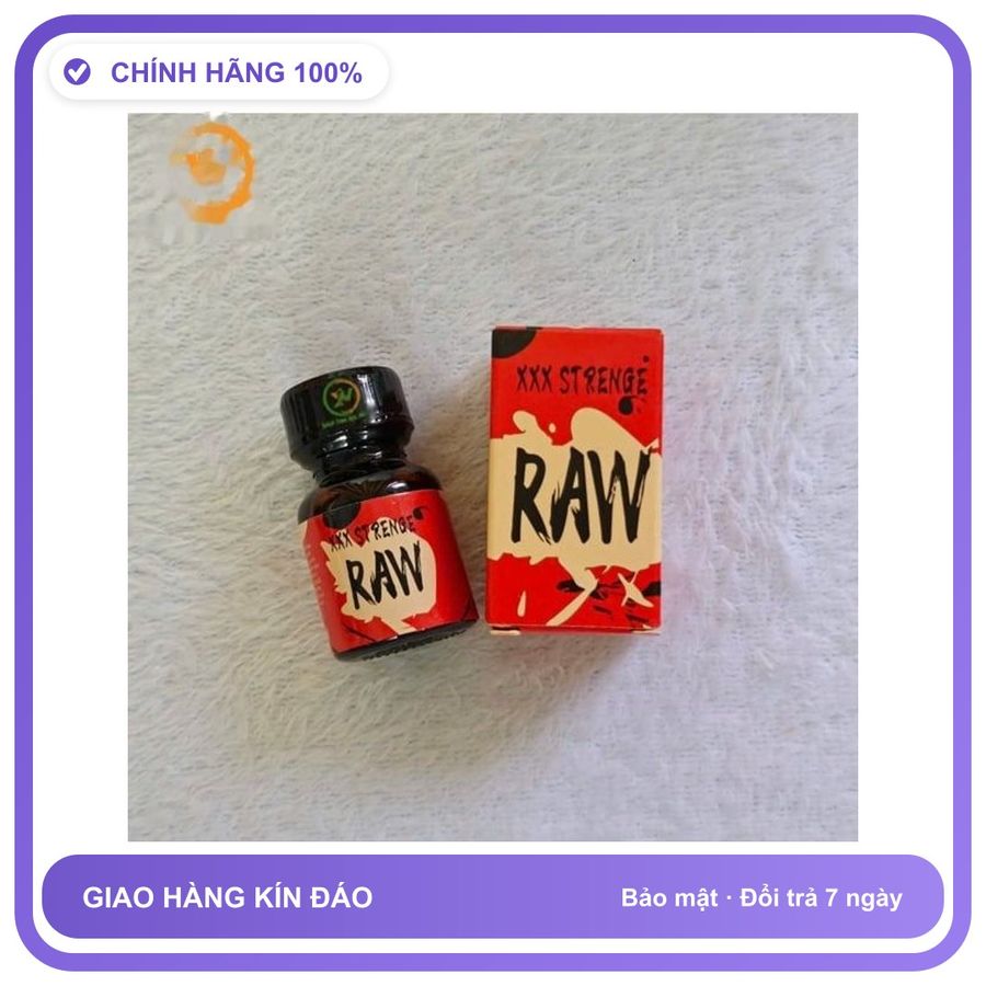 Sản phẩm hỗ trợ tăng sinh lý Chai sản phẩm hít tăng kích thích khoái cảm Popper Strenge Raw 10ml Mẫu Mới