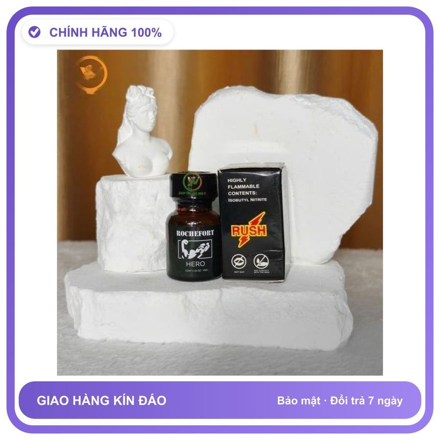 Sản phẩm hỗ trợ tăng sinh lý Chai sản phẩm hít Popper Rochefort Hero 10ml tăng khoái cảm Hàng Nhập Khẩu