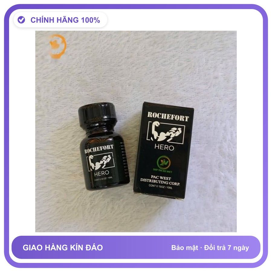 Sản phẩm hỗ trợ tăng sinh lý Chai sản phẩm hít Popper Rochefort Hero 10ml tăng khoái cảm Chính Hãng An Toàn Tiện Lợi Giao Nhanh Toàn Quốc Mẫu Mới