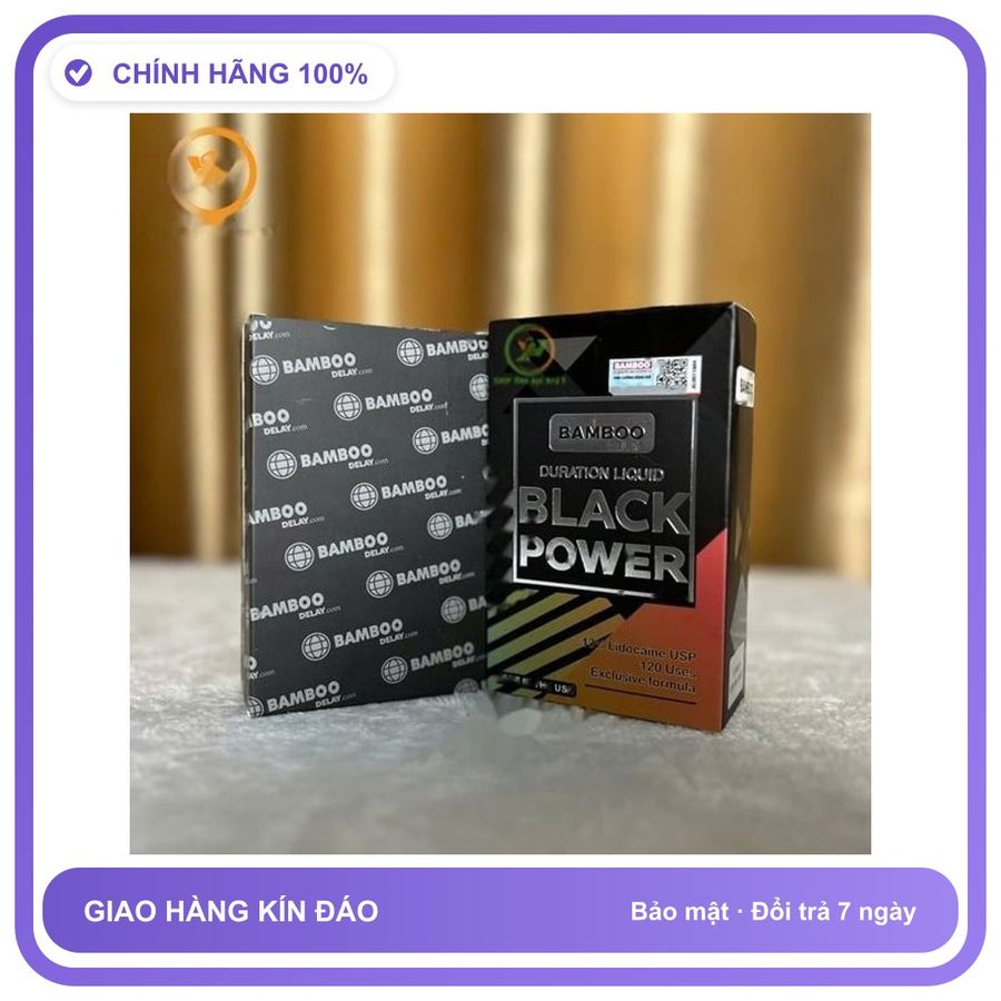 Viên uống hỗ trợ tăng cường sinh lý nam giới Chai xịt chống xuất tinh sớm Bamboo Delay Black Power US Hàng Nhập Khẩu