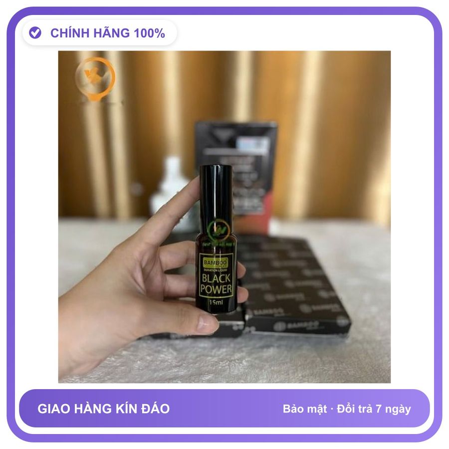 Viên uống hỗ trợ tăng cường sinh lý nam giới Chai xịt chống xuất tinh sớm Bamboo Delay Black Power US Hàng Chuẩn