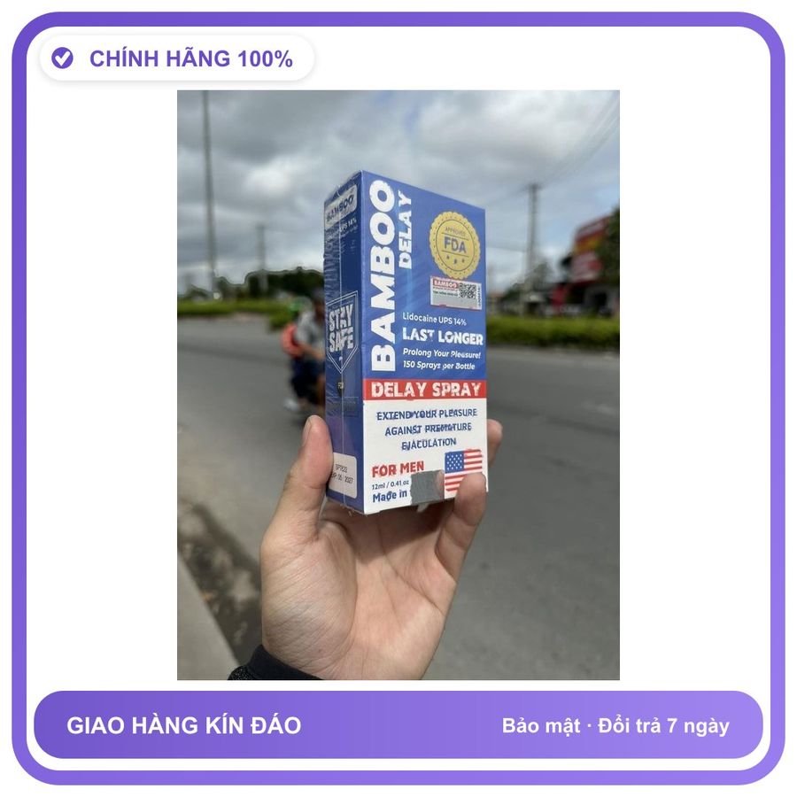 Viên uống hỗ trợ tăng cường sinh lý nam giới Chai xịt Bamboo Delay hàng USA chống xuất tinh sớm chai Mẫu Mới