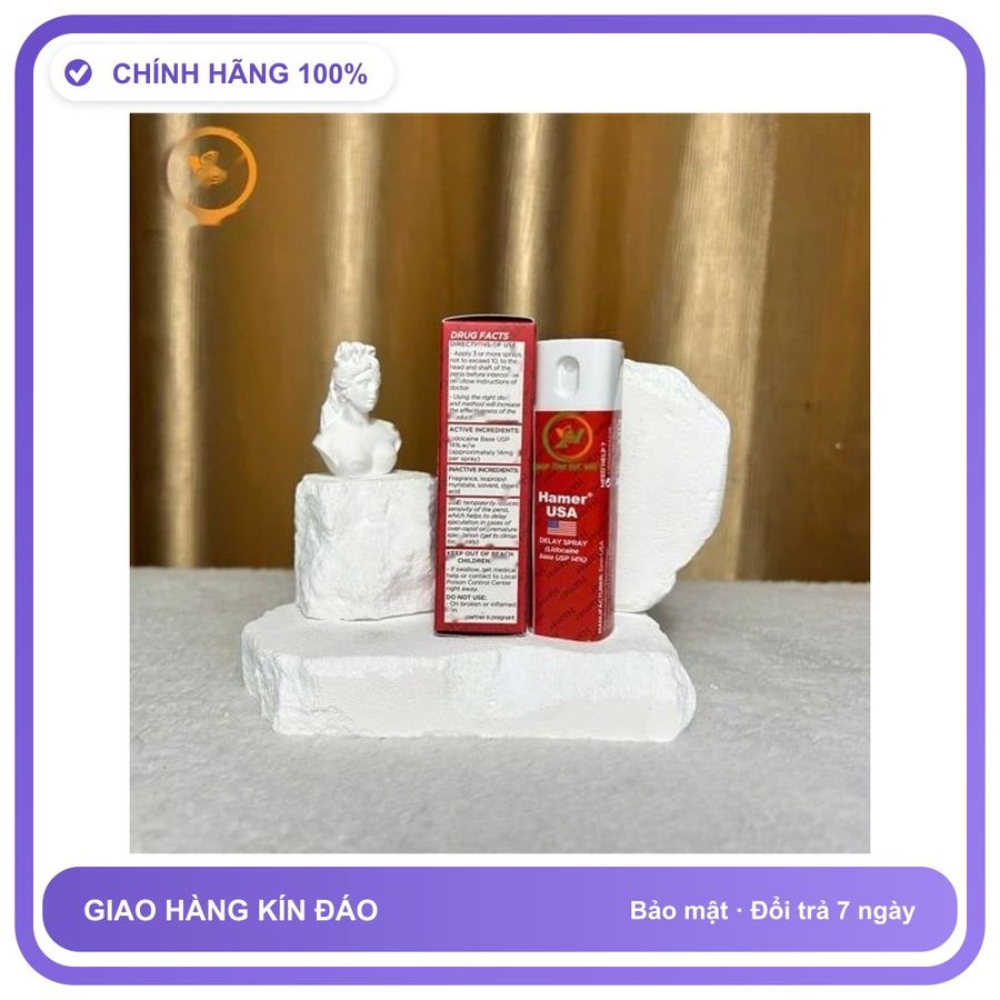 Viên uống hỗ trợ tăng cường sinh lý nam giới Chai xịt HAMER USA chống xuất tinh sớm hộp 1 chai 12,5ml Bản Tiêu Chuẩn
