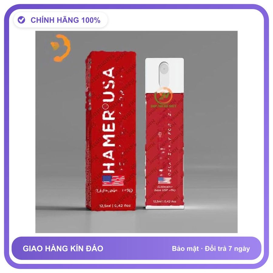 Viên uống hỗ trợ tăng cường sinh lý nam giới Chai xịt HAMER USA chống xuất tinh sớm hộp 1 chai 12,5ml Cao Cấp