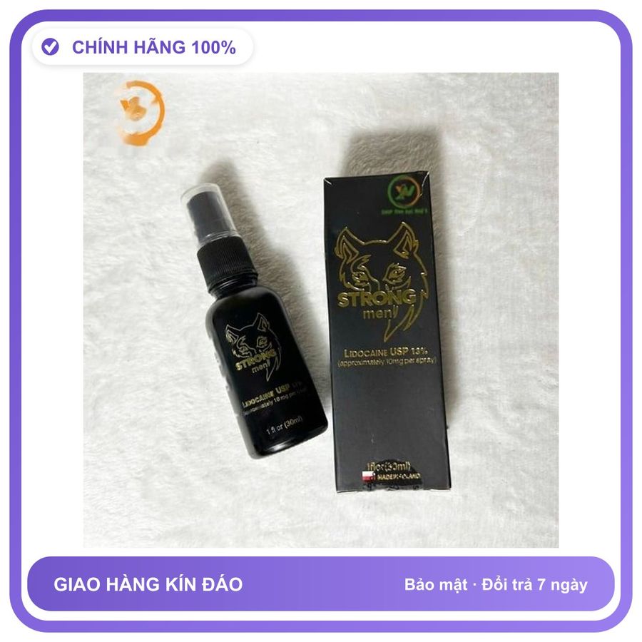 Viên uống hỗ trợ tăng cường sinh lý nam giới Chai Xịt Chống Xuất Tinh Sớm Strong Men Chai 30ml Hàng Nhập Khẩu