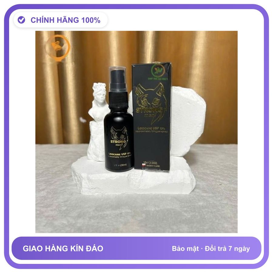 Viên uống hỗ trợ tăng cường sinh lý nam giới Chai Xịt Chống Xuất Tinh Sớm Strong Men Chai 30ml Mẫu Mới